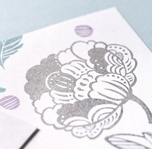 Miniatura 5 de Almohadilla de tinta a base de aceite Iromoyo Kosai Glow Stamp Pad Ginnezu-IRO (Plata) Color de tinta japonesa tradicional Japón Import con lápiz