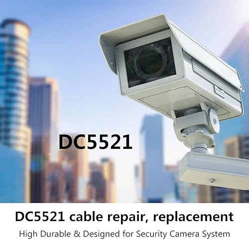 Miniatura 5 de Cable de alimentación de 12 V CC, 18 AWG 0.5 M1.65 pies CC 0.217 in x 0.083 in enchufe hembra a cable desnudo cable de alimentación de extremo