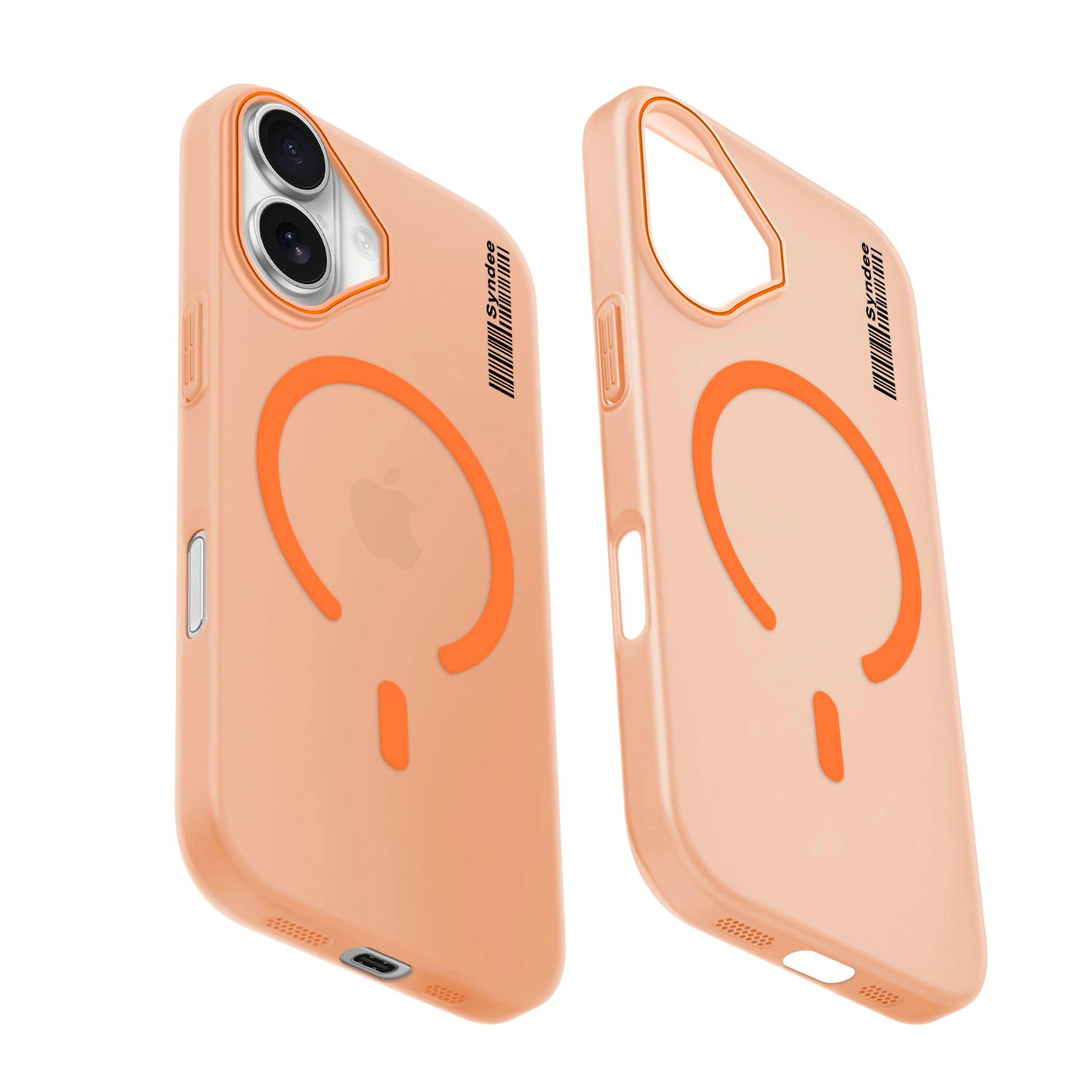 DL3 Mobilak Case Back Cover for iPhone 17, Sleek Frosted Translucent Back Only Compatible with Wireless Magnetic Accessories | Anti-Scratch Shockproof Phone Case (Orange)