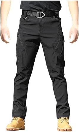 Mens Stretch Cargo Joggers Elasticated Waist Utility Work Trousers Multi Pocket | UK - View #11