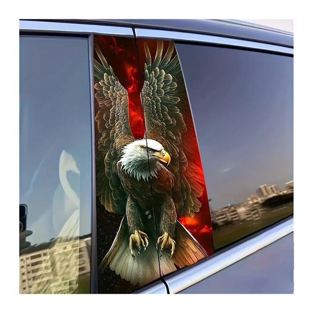Bertdcx One Color Set Of Strong Eagle Shaped Car B Pillar Stickers Exterior Accessories Diy Auto Parts