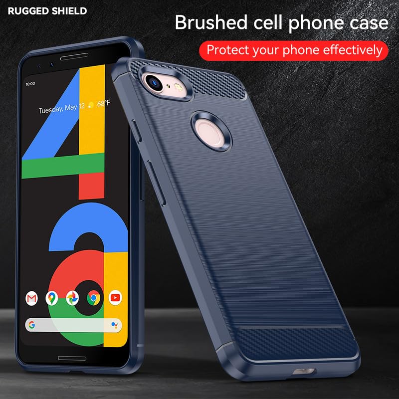 Image of Hybrid Carbon Fiber Back Case for Google Pixel 3A XL (Blue)