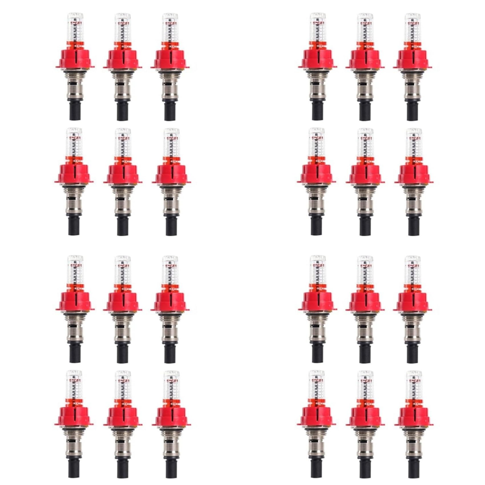 Jnchdghwa Red 24 Pcs Underfloor Heating Manifold Meter, Visual Monitoring Regulator For Underfloor Heating Systems(1/2)