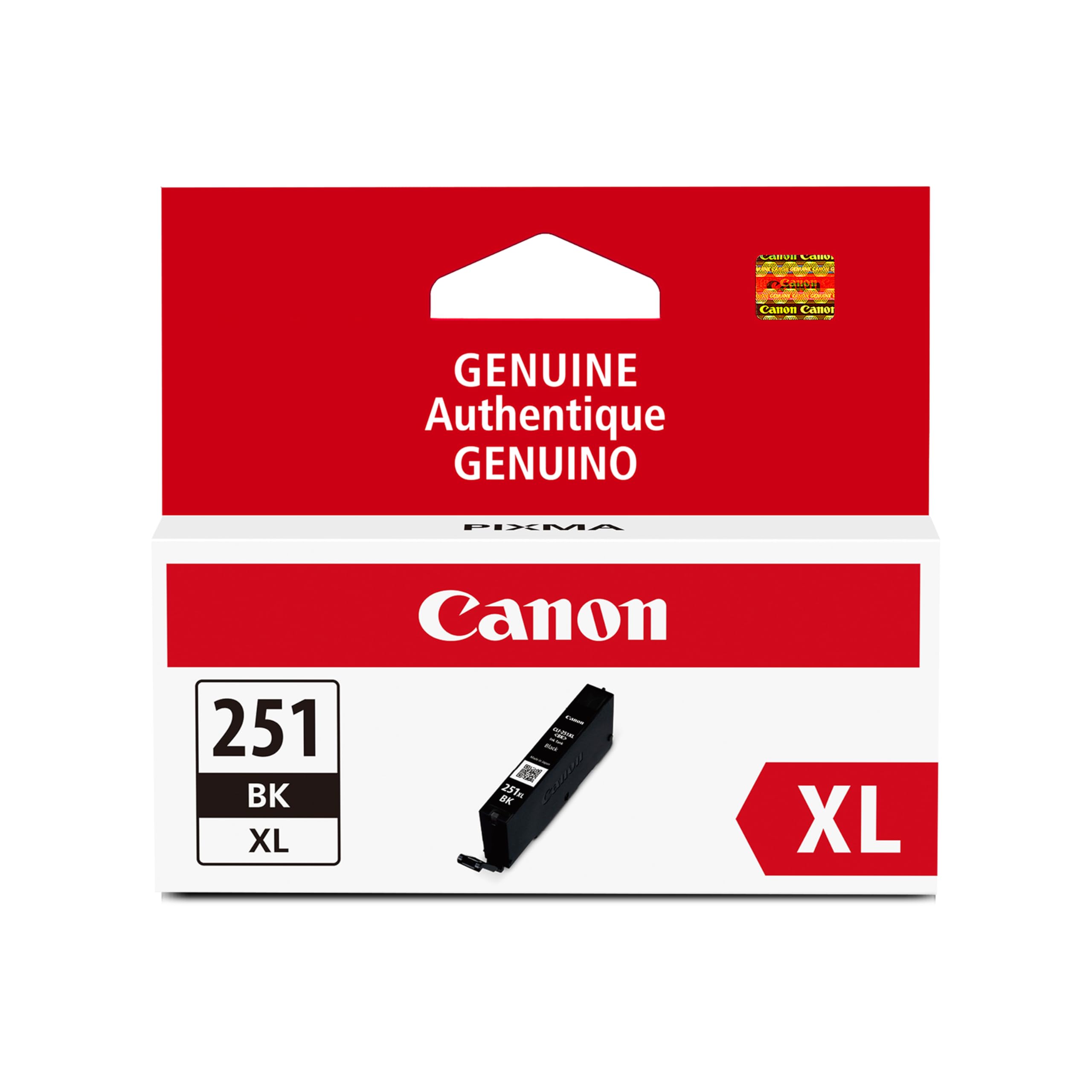 Canon CLI-251XL Genuine Black Ink Tank, Compatible with MG6320, IP7220 & MG5420, MX922, MG5520, MG6420, MG7120, iX6820, iP8720, MG7520, MG6620, and