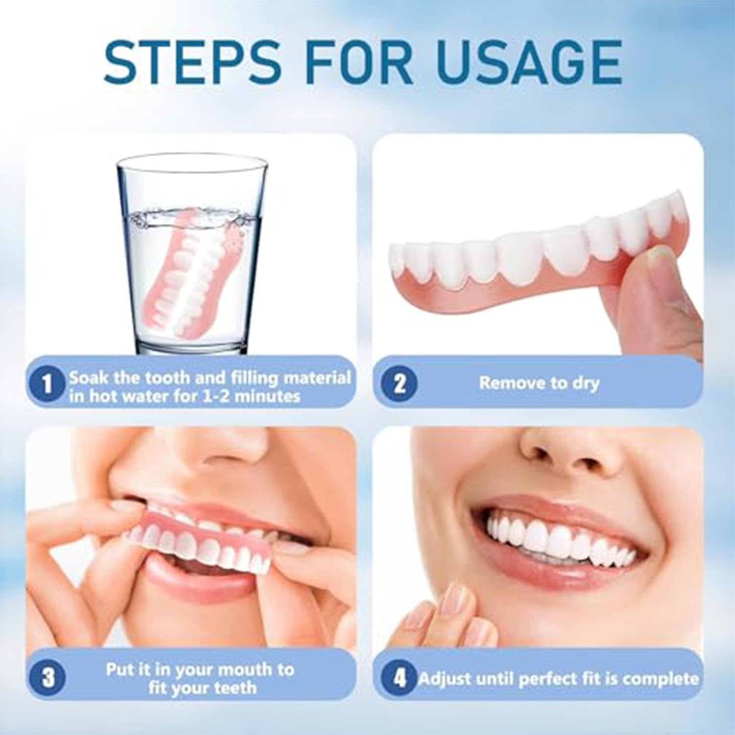 Générique Silicone Reline Denture Set Silicone Reline Denture Set Kit De Regarnissage De Prothèses Dentaires Adhésifs pour Prothèses Dentaires