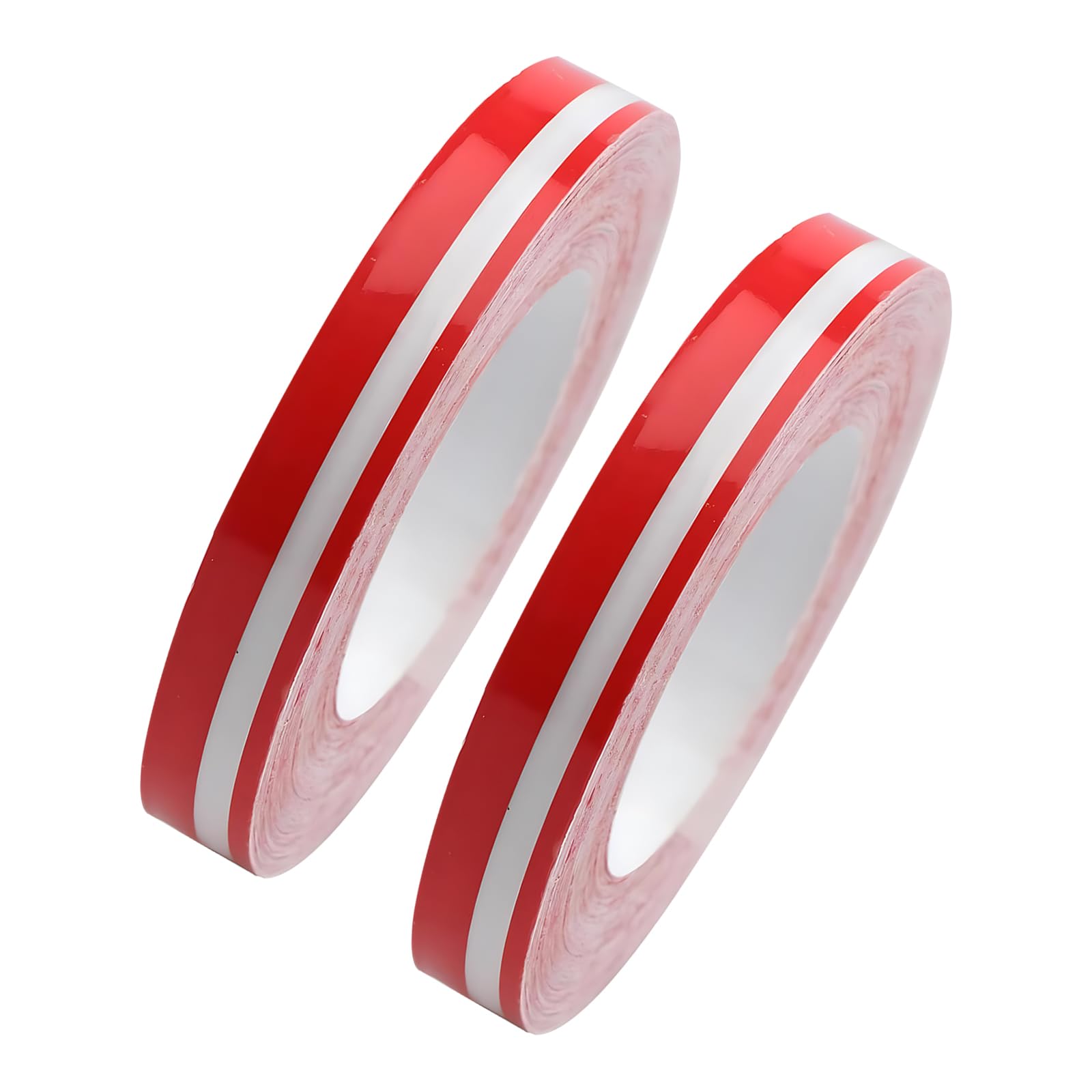 2 PCS Car Body Sticker, 0.47In x 32.15Ft PVC Personalized Color Stripe DIY Modified Decorative Waistline Sticker, Multi-Functional Creative Personality Accessory, for Most Car Models (Red)