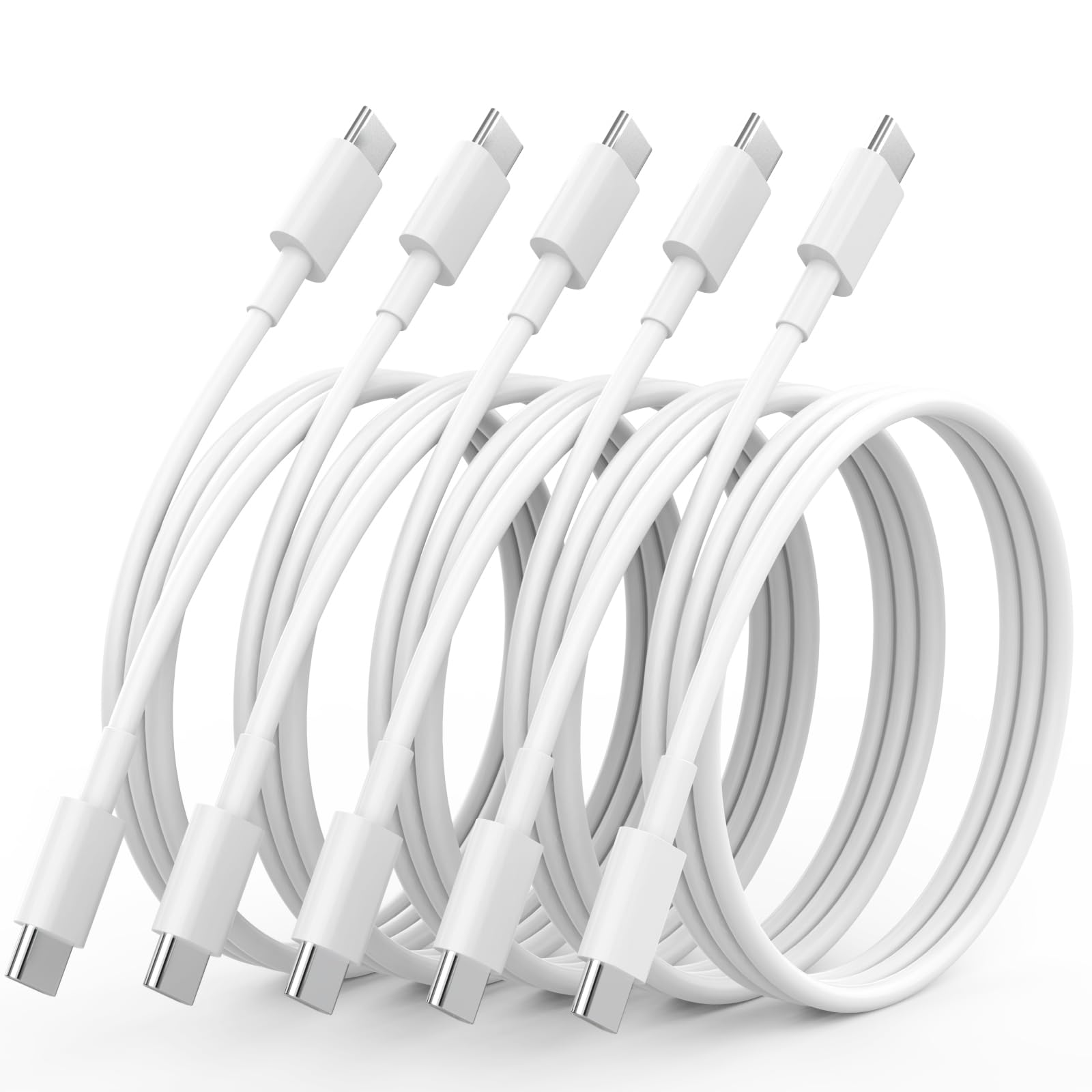USB C Cable, 5Pack 6FT USB C to USB C Cable 60W(3A) Type C Fast Charging Cord for iPhone 17/ 17Air/17 Pro Max/16/16 Plus/16 Pro Max/15/15 Plus/Pro Max,MacBook Pro, iPad Pro Air, Samsung S24/S24 UltraClimeCo CertifiedCarbonfree Certified