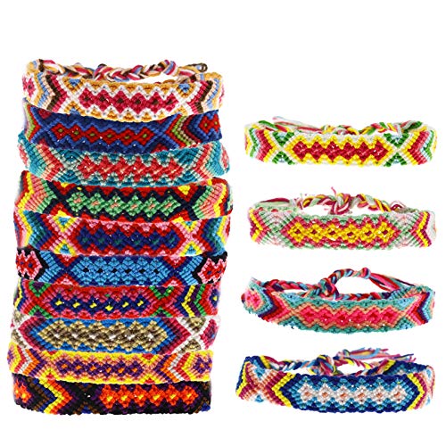 Preisvergleich Produktbild OTOTEC 15 Stücke Gewebt Freundschaftsbänder String Geflochtene Set Schmuck Unisex Party Geschenke Bunte Flache Stil Handgemachte Festival