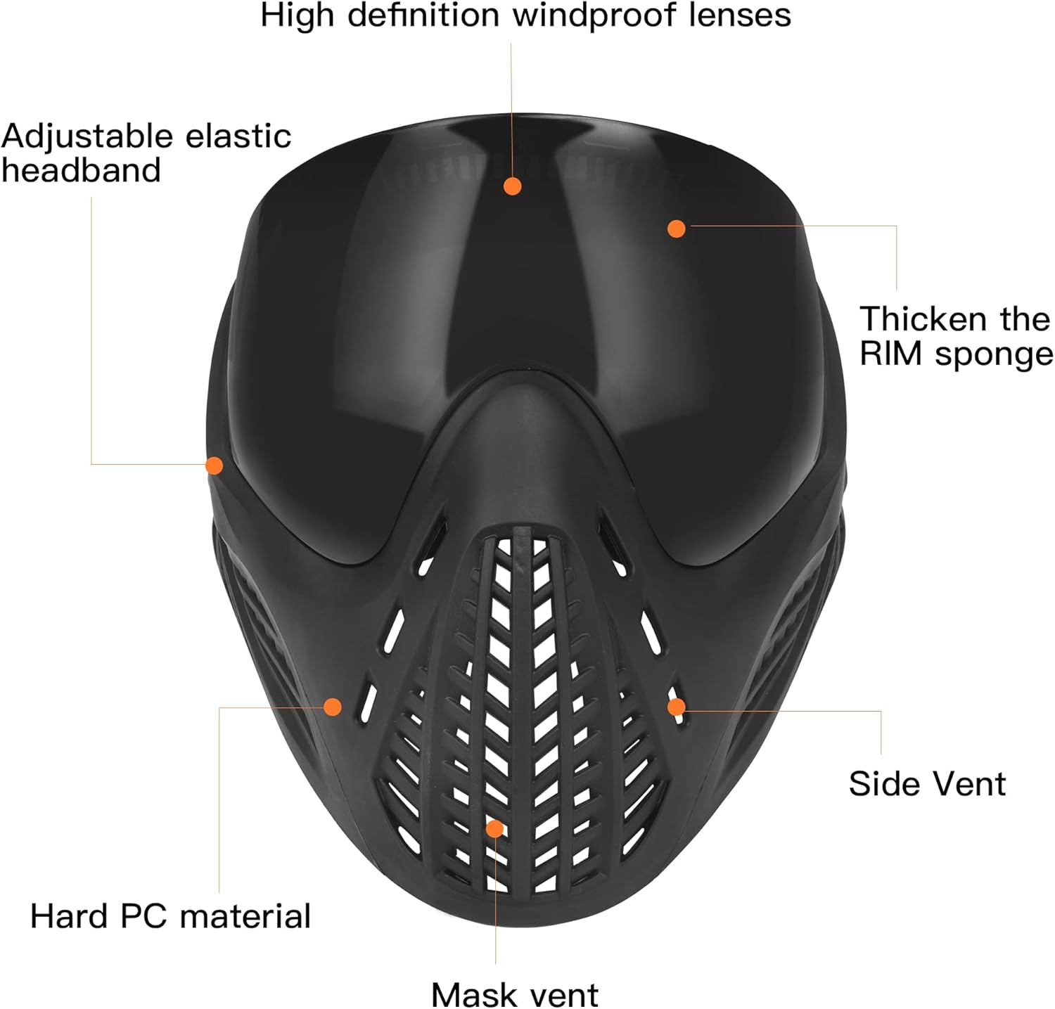LIJSOTO Airsoft Mask Full Face, Paintball Mask Adjustable Windproof Outdoor Anti-Fog Mask for CS Airsoft Shooting Cycling Skiing Halloween Cosplay : Sports & Outdoors