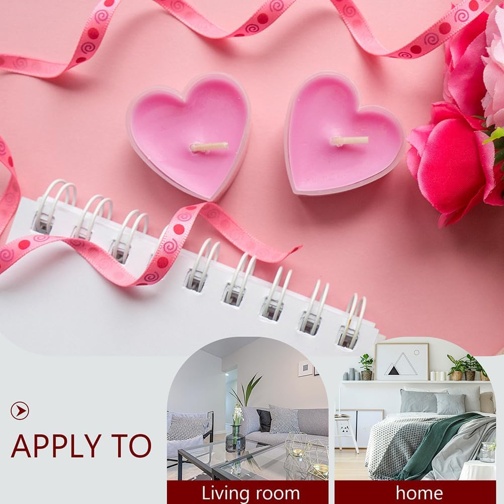 BESPORTBLE Heart Shaped Candle Containers with Wicks for Candle Making DIY Clear Plastic Heart Tea Light Cups Mold 150 Pieces with 30 Wicks for Wedding and Mother S Day Crafts