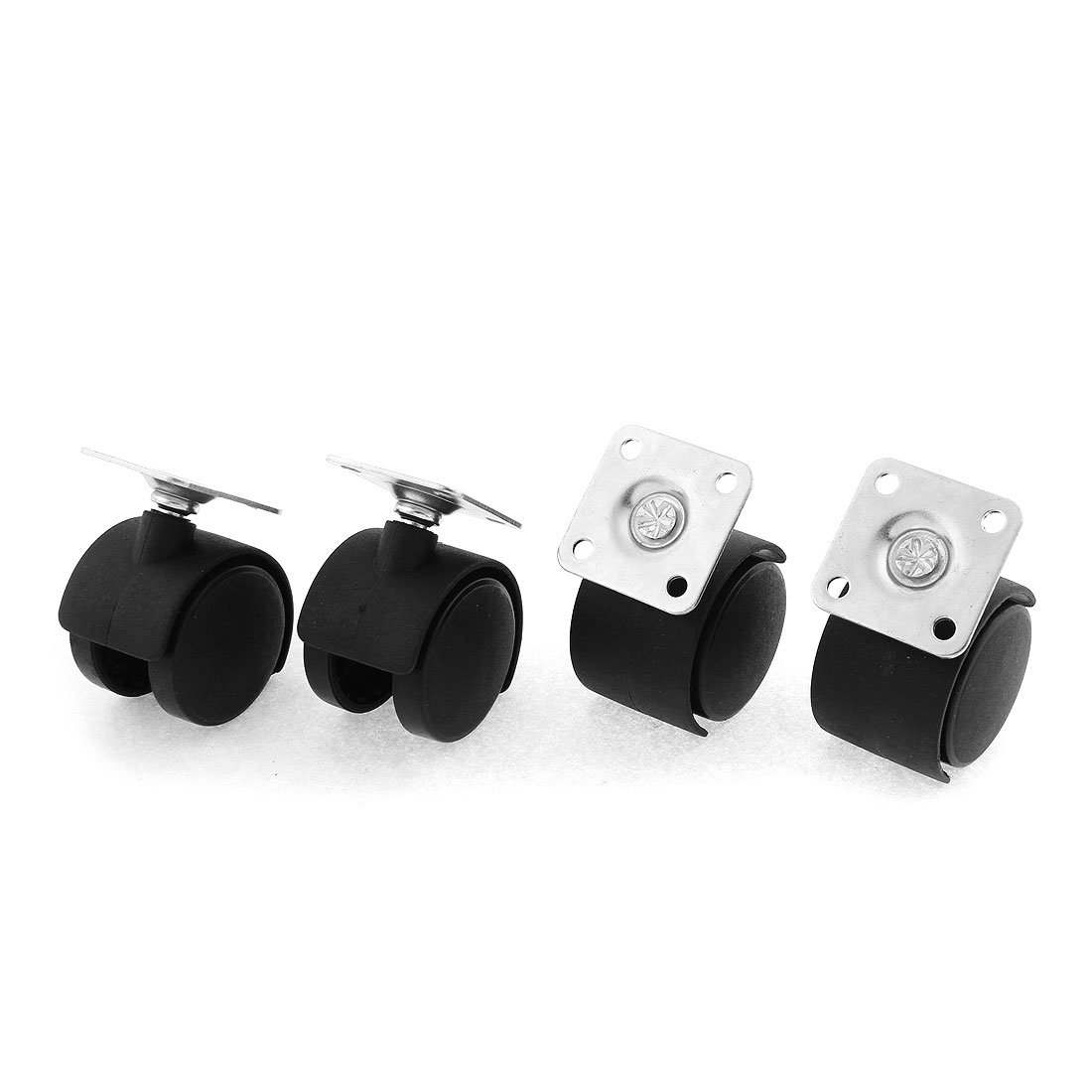 Aexit Home Chair Casters 1.5 Inch Dia Wheel Square Plate Mount Swivel Plate Casters Caster 4pcs