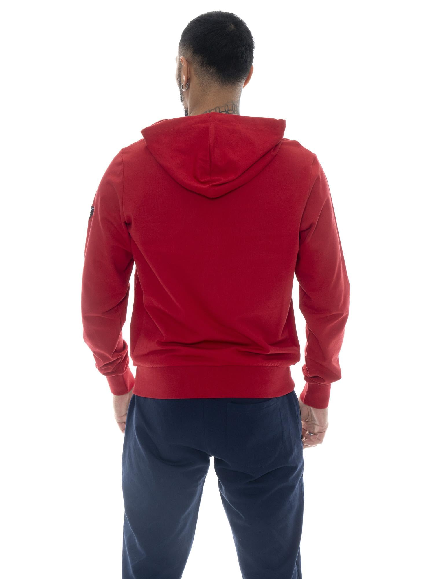 Felpa da Uomo con Cappuccio e Zip Leone Patch