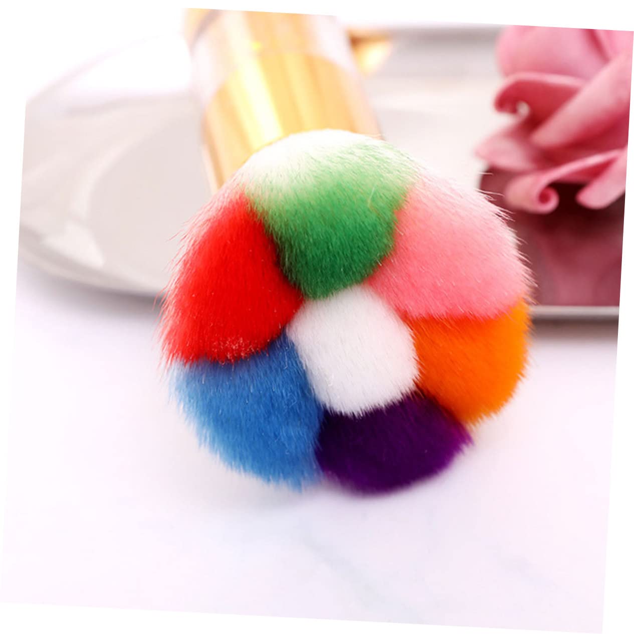FRCOLOR 6stücke Tragbare Multifunktions-make-up-pinsel Für Damen Kosmetikpinsel Für Blush Und Puder Silber Mit Weichen Borsten Für Gleichmäßiges Finish