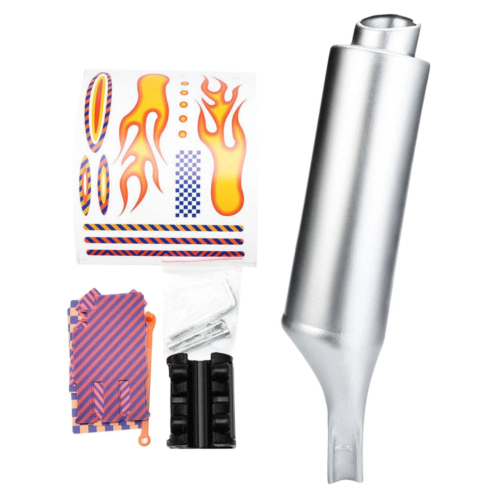 Bike Turbo Spoke Pipe with Sound Effect Round Muffler Exhaust Modification-picture-17