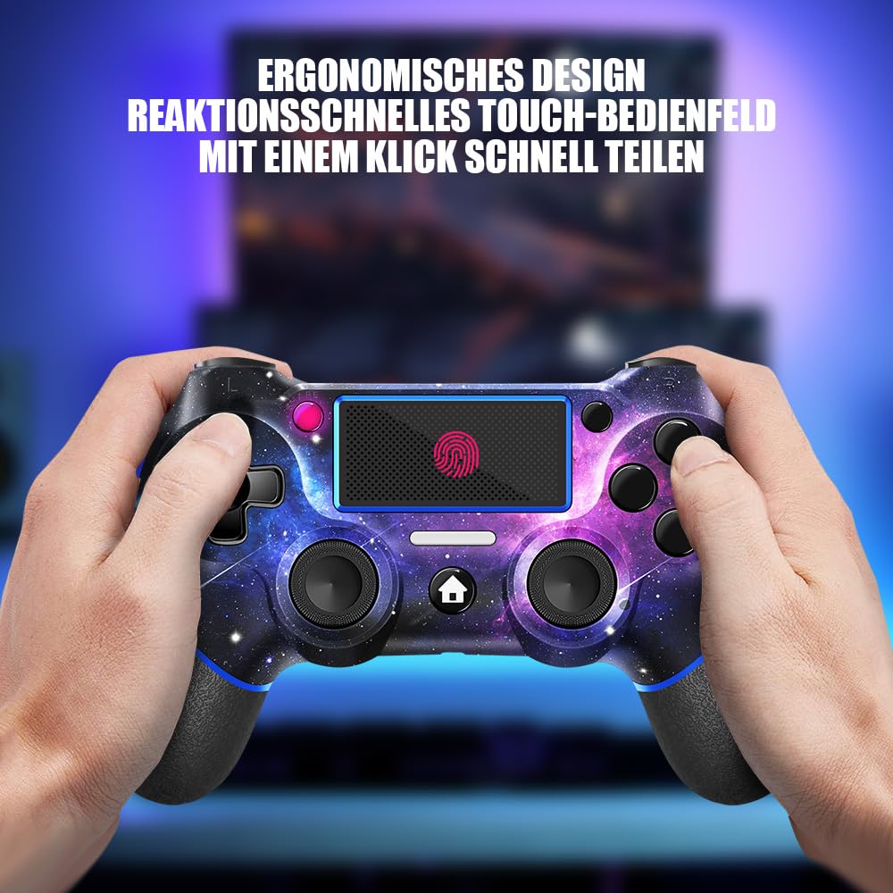 AceGamer Contrôleur sans fil pour PS4, manette de jeu Tefelan compatible avec PS4/Pro/Slim/PC Gamepad avec turbo/bouton arrière/double vibration/capteur gyroscope 6 axes