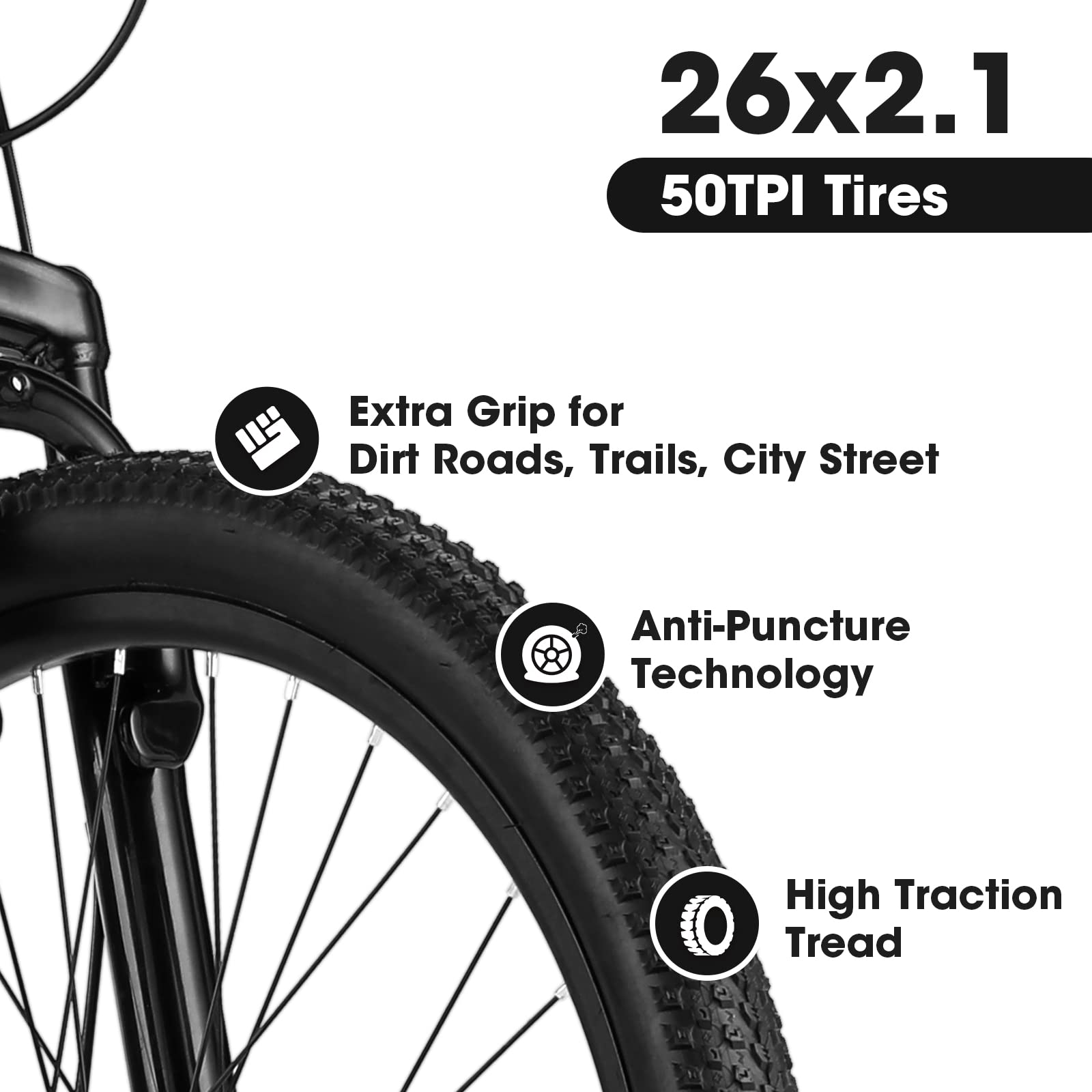 Amazon.com : S26103 26 inch Mountain Bike 21 Speeds Gear MTB with