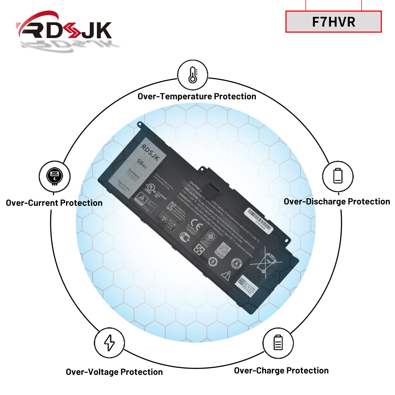 Amazon.com: F7HVR T2T3J 62VNH Laptop Battery for Dell Inspiron 15