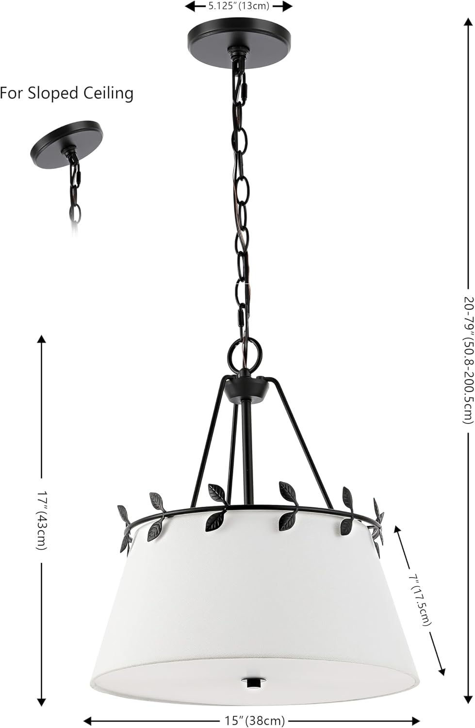 SAFAVIEH Lighting Collection Samora Farmhouse White/Black 3-Light Adjustable Pendant Chandelier Hanging Light Fixture, Ideal for Dining Room, Kitchen Island, Foyer, Entryway (LED Bulbs Included)