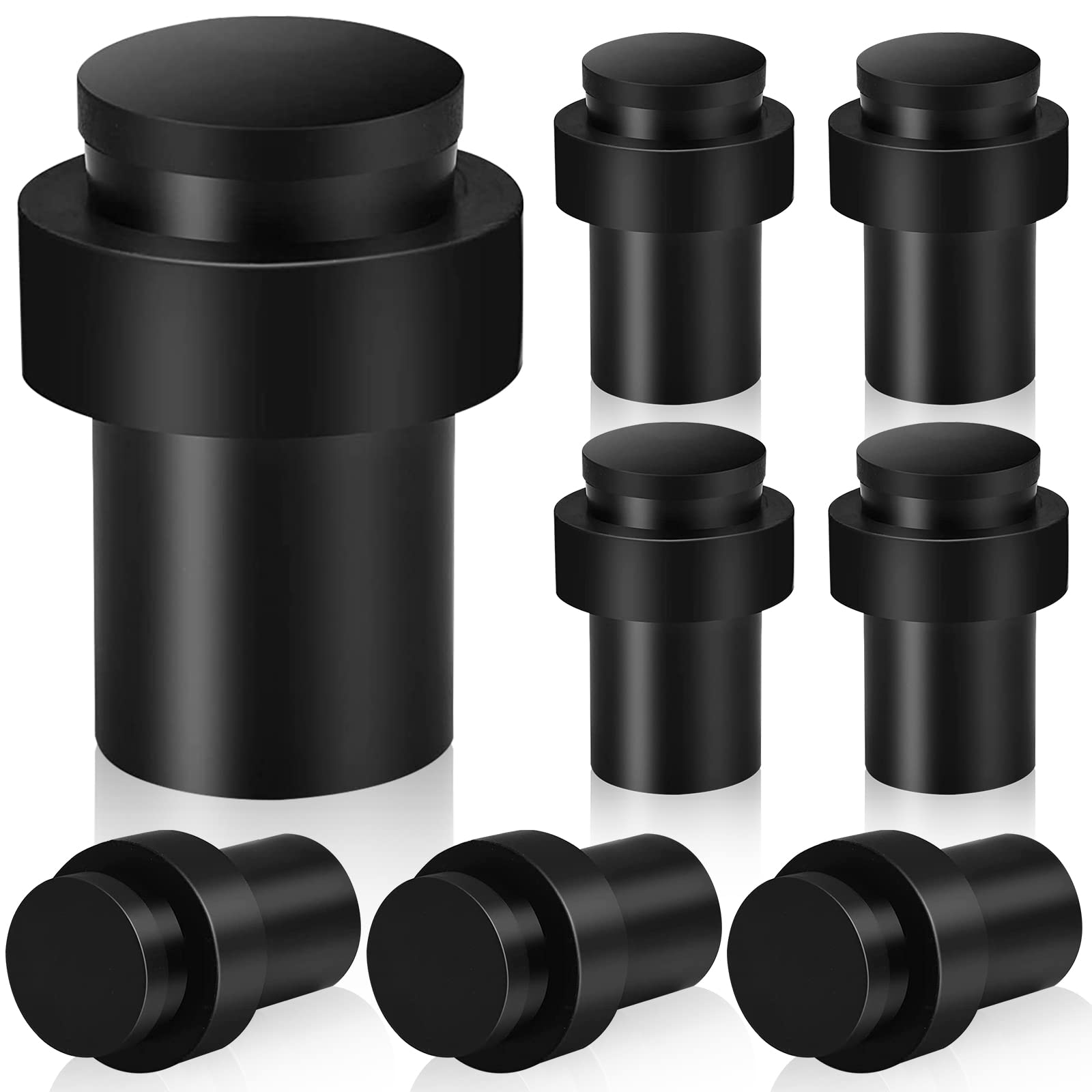 Buy Door Stops, 8 Pack Black Door Stopper Floor Wall ed Heavy Duty