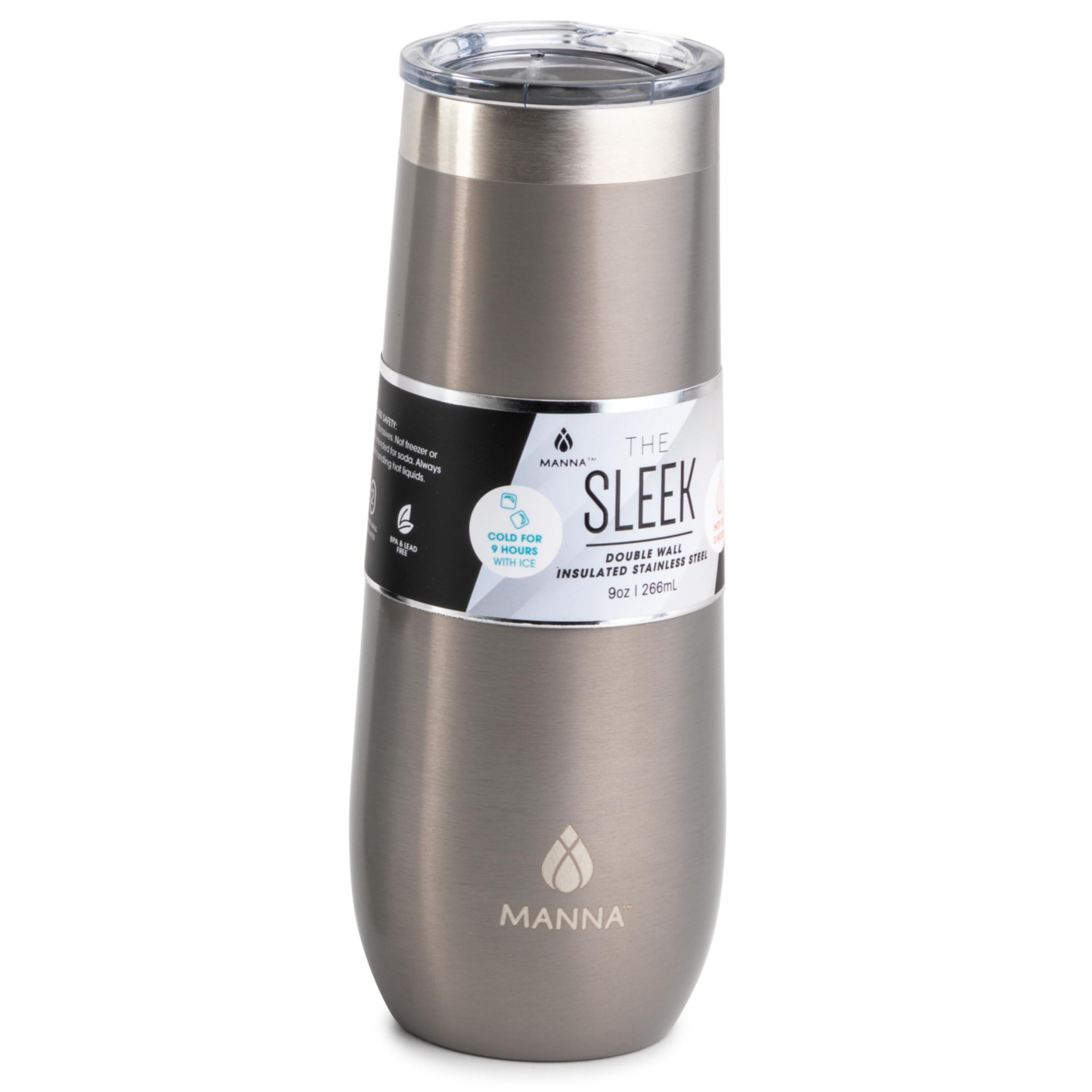 Amazon.com | Manna Sleek Tumbler - 9 Oz - Grey: Tumblers & Water 