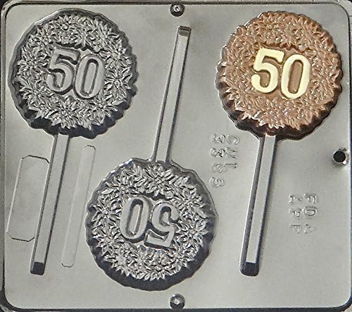 Candy Molds N More 50th Anniversary Birthday Lollipop Chocolate Candy Mold 3385