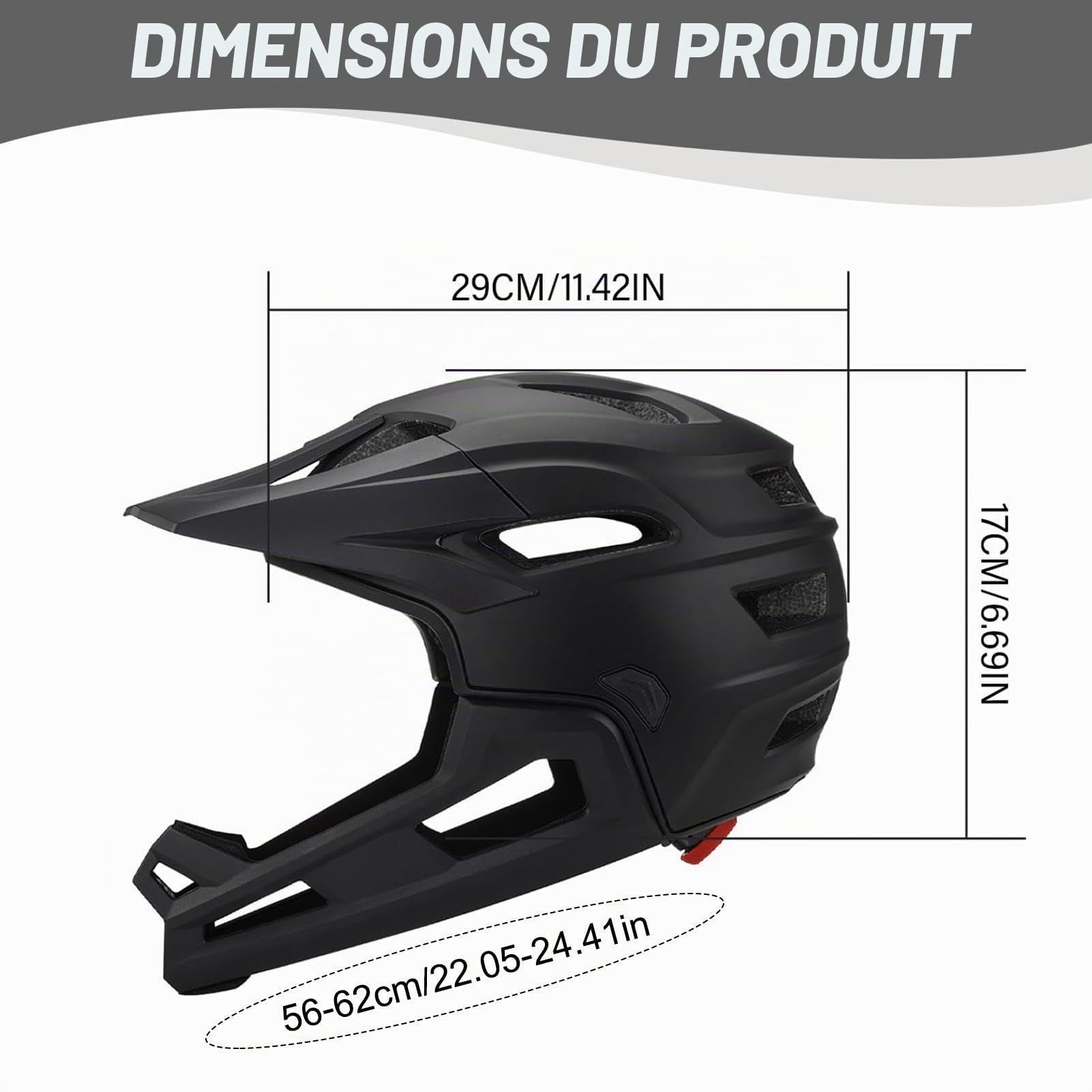 Casque De Vélo Intégral pour Adulte avec Mentonnière Amovible Et Visière