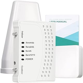 Cell Phone Booster for Home,Home Cell Phone Signal Booster,Up to 5,000Sq Ft,Boost 5G /4G LTE Data for Band 66/2/4/5/12/17/13/25 with All U.S. Carriers, FCC Approved