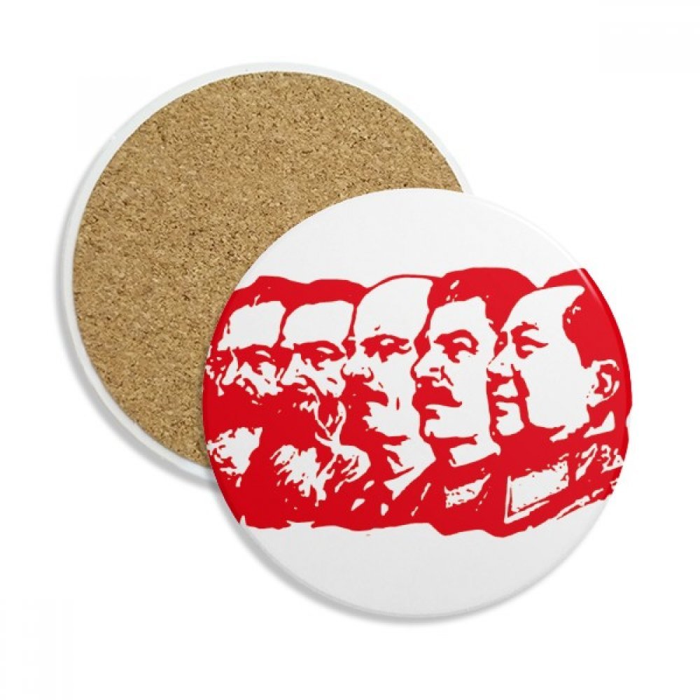 Dessous de verre Chine rouge Marxisme en céramique absorbante pour tasse et mug x2