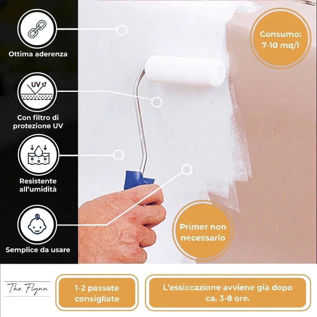 smalto per vasca da bagno kit rivestimento di alta qualità per vasca da bagno in Bianco, Grigio, Nero e Beige SCELTA COLORI bicomponente lucido (1 L, Nero) The Flynn