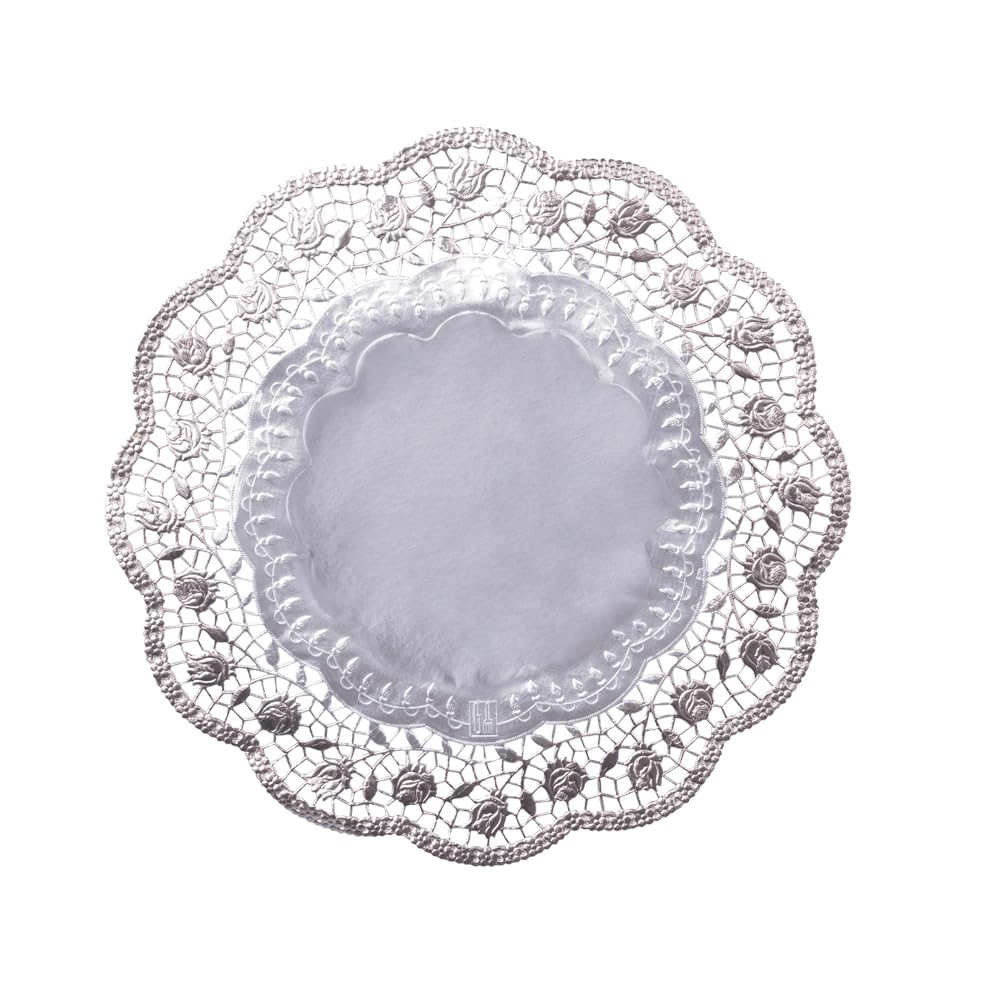 Demmler Lot de 100 supports de décoration de gâteau - Rond - Différentes tailles - Support esthétique pour tartes et gâteaux - Doré ou argenté - Fabriqué en Allemagne (argent, 28)