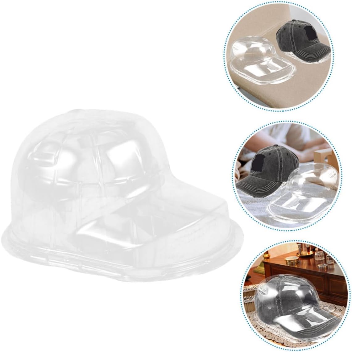 4pcs Transparent Baseball Cap Storage Box Double-layer Dustproof Hat Display Stand Lightweight Plastic Organizer for Home Use Cap Holder for Closet and Bedroom