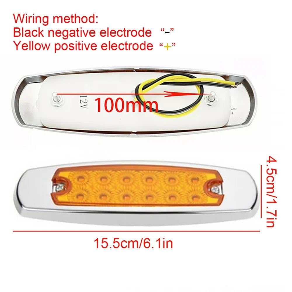 Luz De Liquidación Impermeable Para Camión Para Remolque Caravana 10 Uds., 12-24V 12LED Luz De Indicador Lateral Universal Para Coche