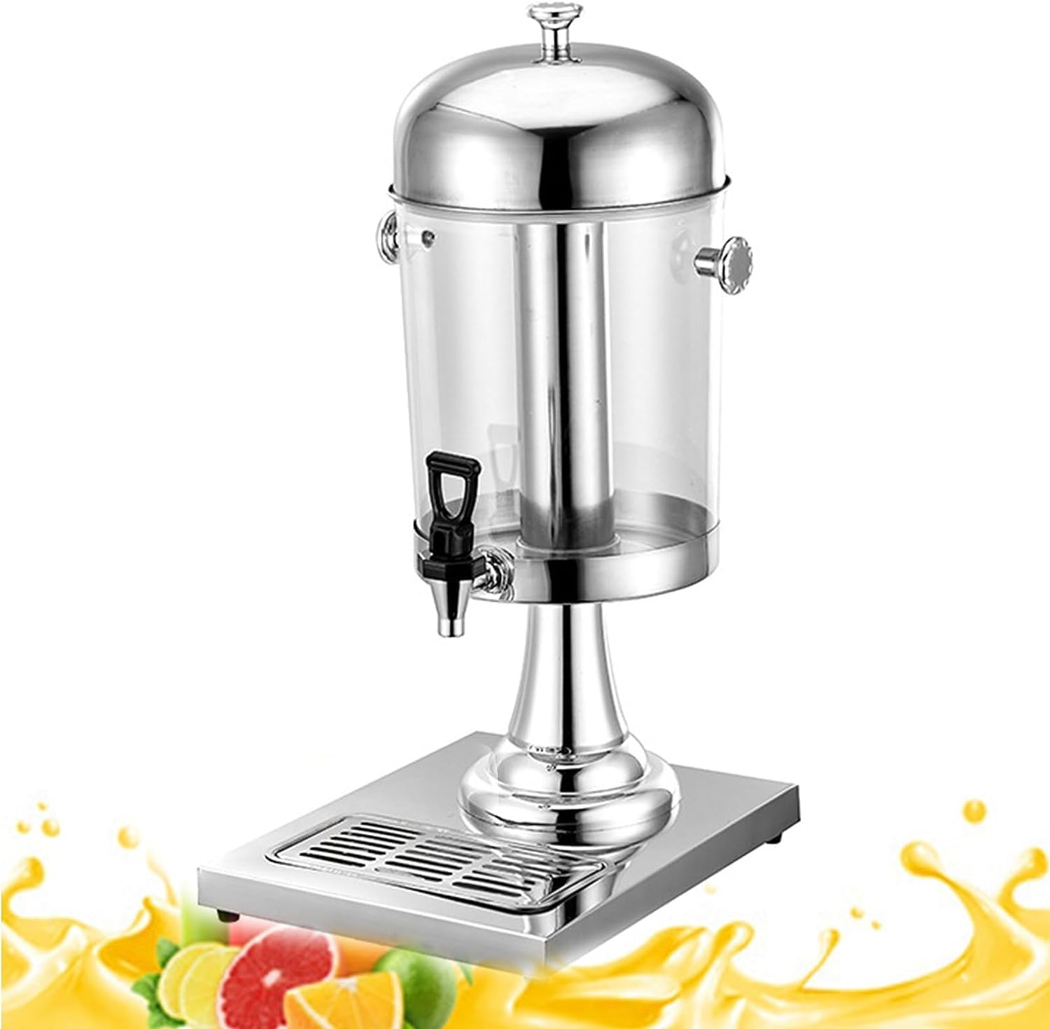 ASerZenith Drink Dispenser With Tap, Commercial 8/16/24L Stainless Steel Beverage Dispensers, Cold Hot Juice Dispenser, For Parties, Weddings, Buffet(Silver-8L)