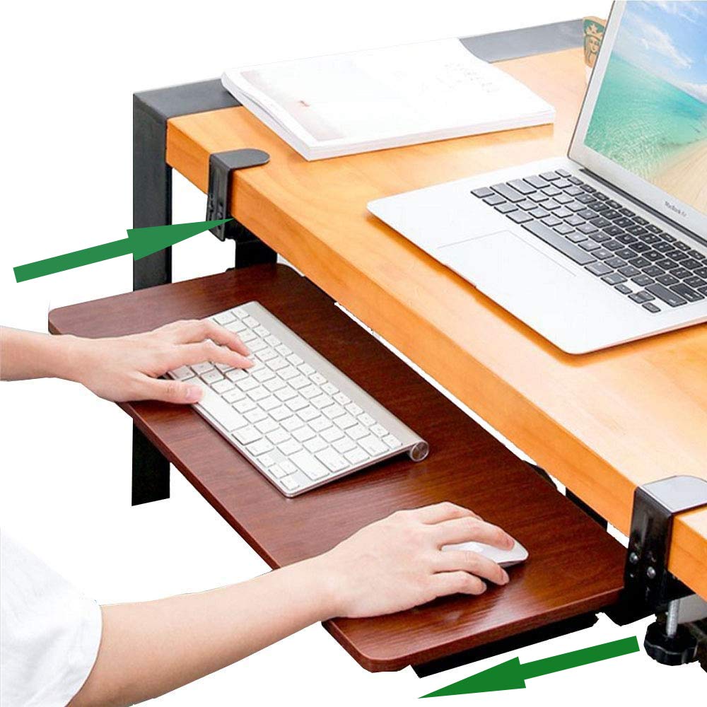 Ergonomic Keyboard Tray Clamp Desk Extender Slides Keyboard Desk Tray