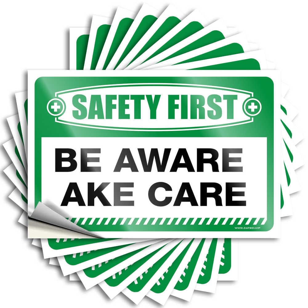 Prank Stickers Safety First Be Aware Take Care Stickers 10Pcs Cars Stickers Car Window Stickers(12X18CM)