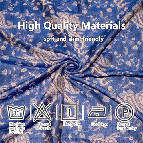 Image of Pashmina Scarf for Women Shawls and Wraps Reversible Paisley Vintage Jacquard Soft Silky Rave Scarves Men