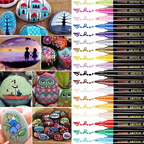 YITHINC Acrylic Paint Pens, Permanent Marker Paint Pens for Rock...