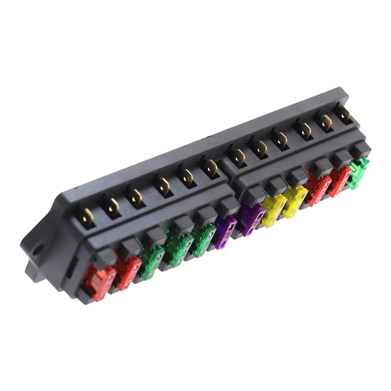 fusibili Scatola dei fusibili for auto a 12 vie Portafusibili for auto Scatola dei fusibili for lama automatica for camion con fusibili da 12 pezzi for circuito 12V 24V Fusibili standard standard