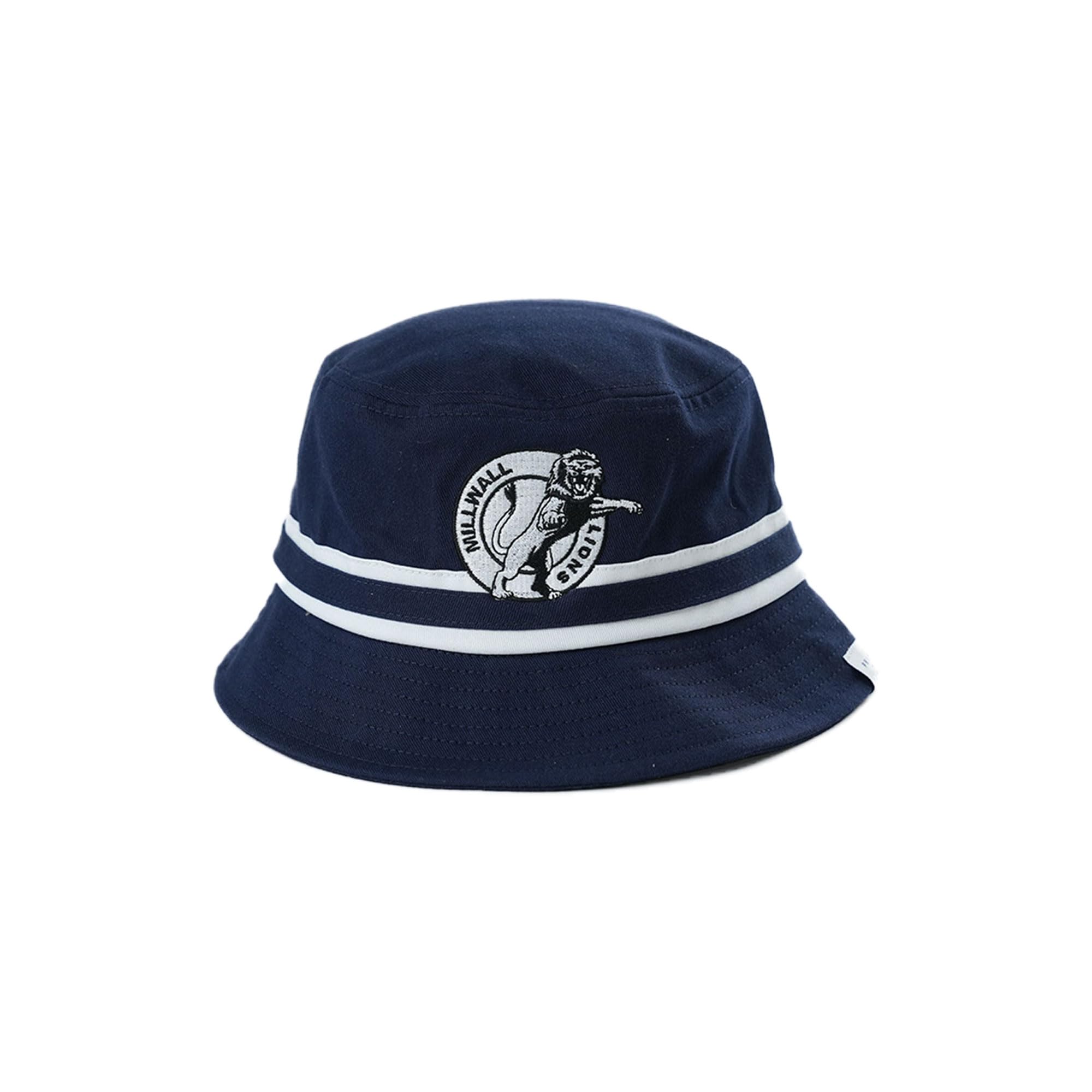 Beyond Happy Unisex Multicolour Navy Blue Millwall Bucket Hat – Heavy Duty, 100% Cotton, Sun Hat With Embroidered Millwall Lions Club Crest & Pride Of London Tag