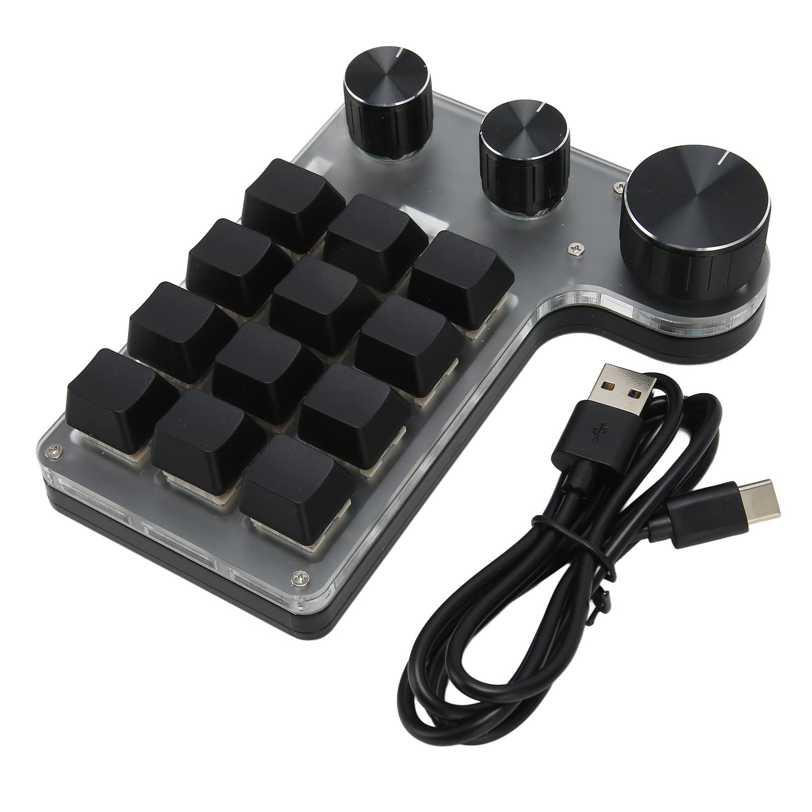 Aangepast Macro Toetsenbord 12 Toetsen 4 Knoppen Mini Usb Mechanisch Toetsenbord Programmeren Macro Gaming Toetsenbord Zwart