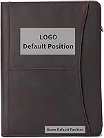 Vista 16 de Cartera personalizada de cuero vegano con bolsillo frontal para hombres y mujeres, carpeta con cremallera personalizada para cuaderno de 8.5 x 11