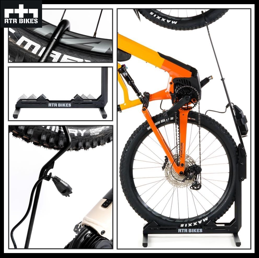 RTR BIKES BRUTUS UP PRO Professional Freestanding Bicycle Stand - Ideal for Your Garage, Home or Bicycle Shop