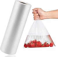 LabelMore 12x16 Inch Clear Plastic Produce Bags on Roll - 350 Durable Food Storage Bags for Fruits, Veggies, Bread & Meat