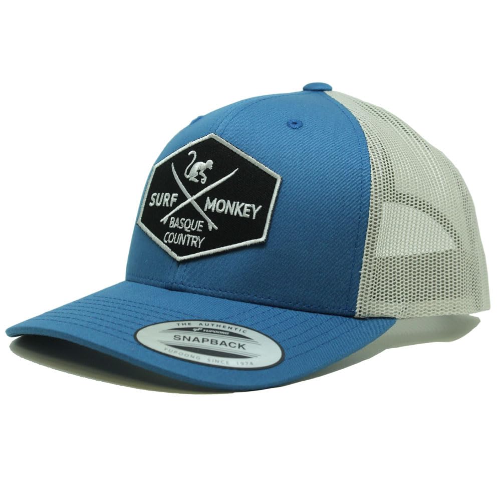 SURF MONKEY Casquette type Trucker 6p - Visière incurvée - Casquette réglable Snapback - Profil bas