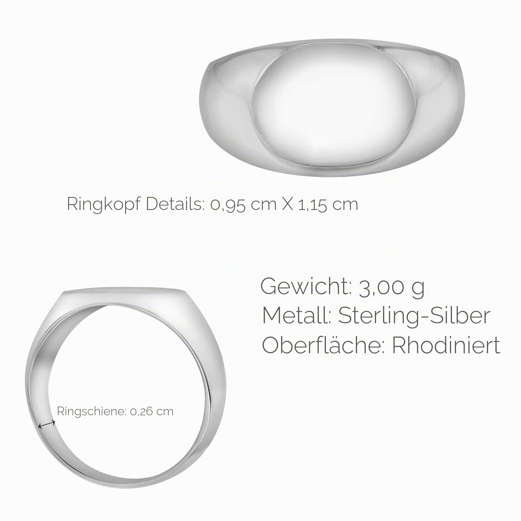 Tuscany Silver Unisex Siegelringe 925 Sterlingsilber Silber