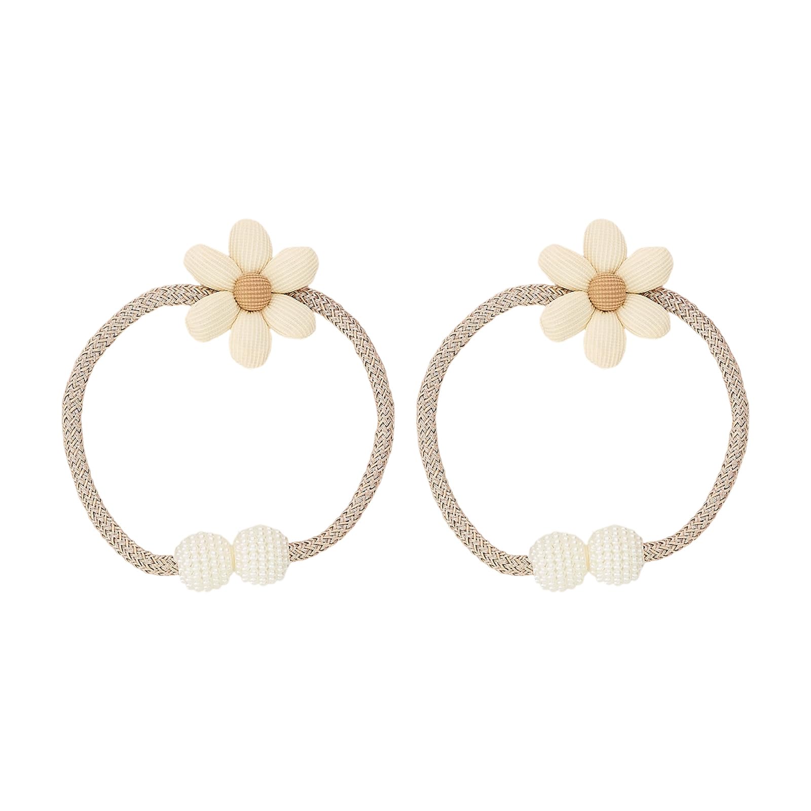 Tsophreniq 2Pcs Curtain Tiebacks Flower Window Bind Buckles Rope Holdbacks Decorative Home Curtain Decorative Holdbacks