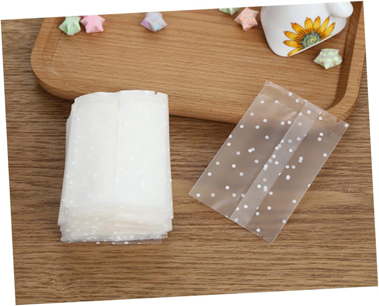 100Pcs Plastic Candy Bags for Cookies Pastry Dessert Treats