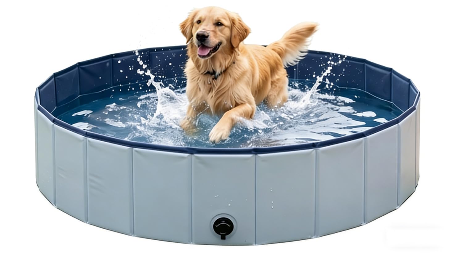 Piscine pour chien grise 120x30 cm pliable et portable pour grands animaux