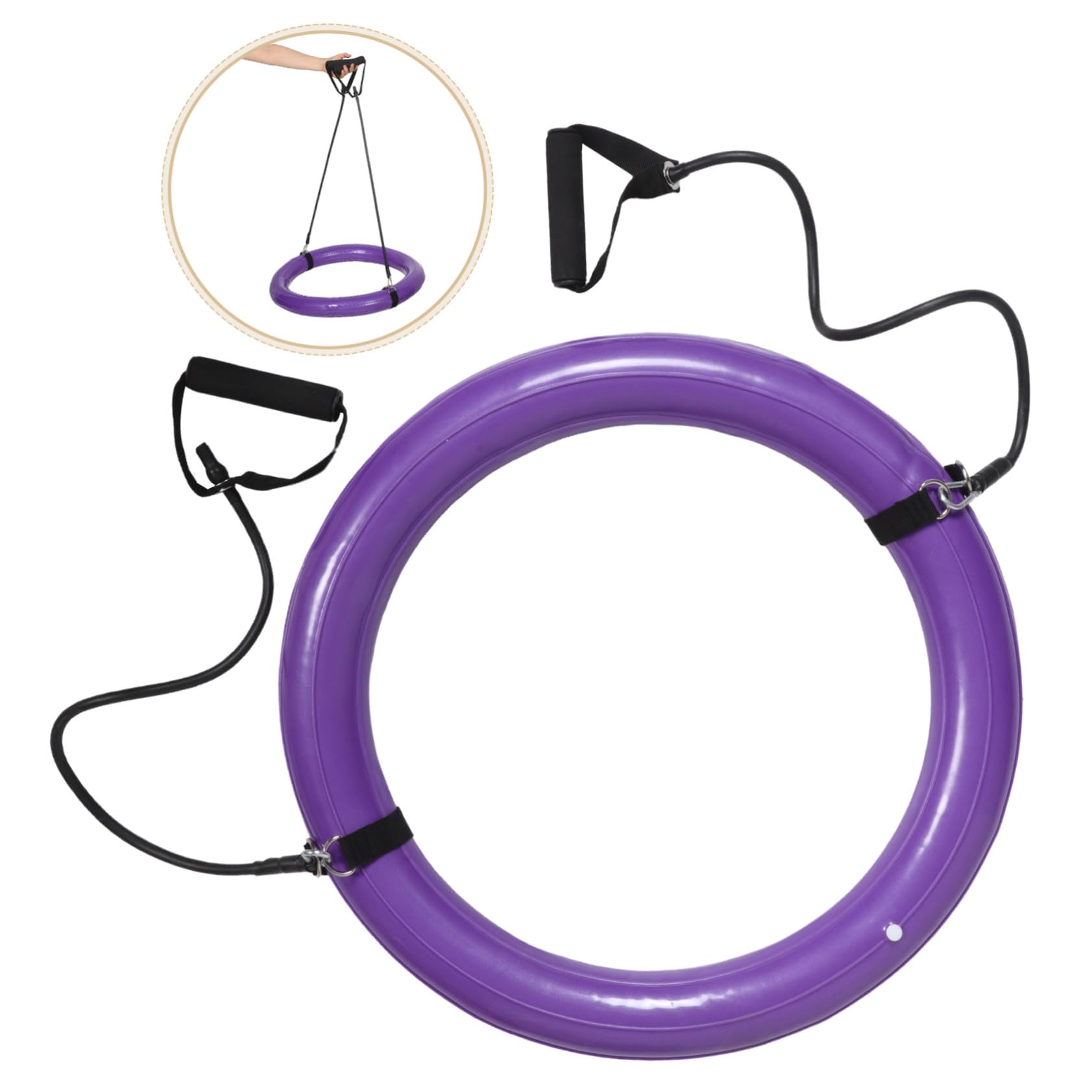 Sosoport Supporto per Palla da Yoga, Anello 60cm in PVC, 1 Pezzo | Base Stabile Ispessita, con Maniglia, Uso Home Gym e Attività All'aperto, Design Porpora Vivace