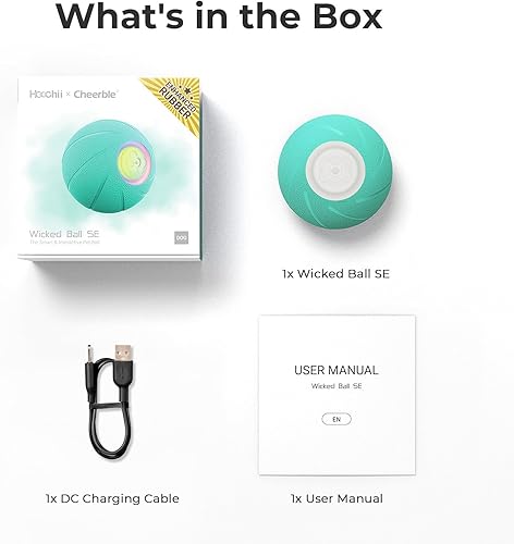 Miniatura 8 de Cheerble Versión de goma mejorada Pelota de juguete inteligente interactiva para perros, Wicked Ball SE, 3 modos interactivos, bola rodante activa